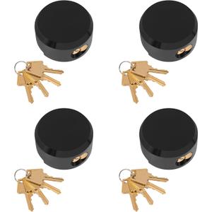 IRONWALLS 4 Packs Hidden Shackle Padlock Keyed Alike, 2-7/8 / 73mm Heavy Duty Steel Puck Lock with 16pcs Keys, Black Hidden Shackle Lock Set for Doors, Trucks, Gates, Warehouse