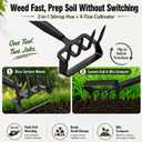 Garden Hoe with Cultivator Rake, 2-in-1 Heavy Duty Action Stirrup Hoe with Sharp Blade,60" Adjustable Long Handle Loop Scuffle Hoe for Fast Weeding, Loosening Soil, Aerating and Mixing Compost