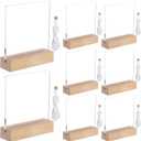 Lnrueg Wooden Acrylic Light Base and Blanks (8) - 7'' USB Cables, Transparent Night Lights
