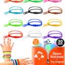 UpBrands 30 Fidget Zipper Bracelets Party Favors Toys, Bulk Valentine's Day Gifts for Kids, Classroom Exchange Gifts & Student Incentives