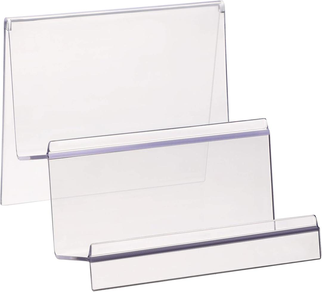 DOITOOL Clear Acrylic Purse Display Stand Holder Wallet Stand 2 Tier Handbag Purse Display Stand Glasses Holder Jewelry Display Riser Shelf for Home Decoration and Organizer