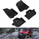 KIWI MASTER Floor Mats for 2018-2025 Jeep Wrangler JL 2-Door OEM Replacement 82215202AE All Weather Floor Liners Front and Rear 2 Row TPE Slush Mat Black