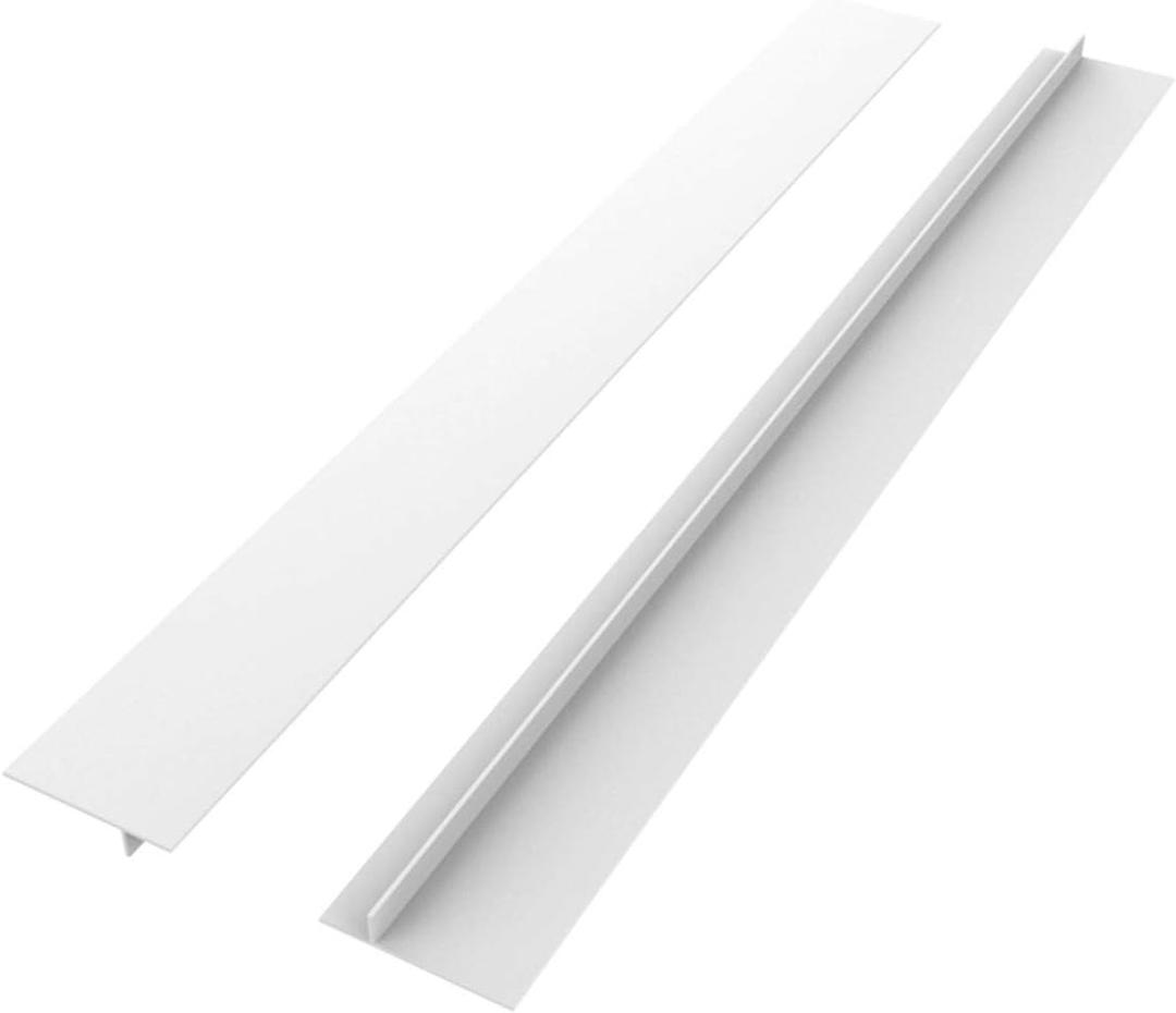 Kitchen Stove Counter Gap Cover (2 Pack), Long & Wide Gap Fillers Between Counters, Stoves, Washing Machines and Oven, Easy Clean Heat-Resistant, White 25 Inches