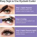 2 x Heated Eyelash Curler with Comb, USBC Rechargeable Electric Lash Wand, 3 Heat Levels 65/75/85C (Purple)