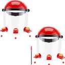 Saillong 2 Pack Upgraded Hummingbird Feeder Helmet, Wearable Hummingbird Mask Feeders Hat with 6 Feeding Ports & Round Nectar Box, Adjustable Bird Feeder Hat for Garden Patio Outside Outdoor Yard