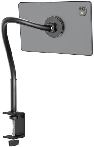 Magnetic Gooseneck Tablet Holder, iPad Desk Clamp Mount for Bed & Desk, 360 Degree Adjustable Arm, Compatible with MagSafe,Fits 4.7"-13.5" Devices, Phones, iPad Pro/Air/Mini, Kindle Fire, Galaxy Tab