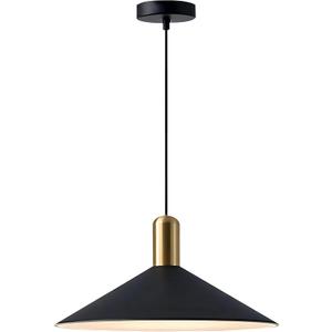 KCO Lighting Farmhouse Matte Black Barn Pendant Light 1-Light Mid Century Dome Pendant Lighting Industrial Cone Hanging Light Single Kitchen Island Light Fixture for Dining Room (Black)