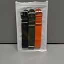 3 Pack Nylon Replacement Strap Compatible with Hume Band - Breathable & Sweatproof Sport Loop for Hume Health Band - Metal Buckle & Loop Closure - Adjustable Wristband Strap for Fitness Tracker (Black-Navy Green-Orange)