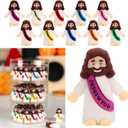 100 Pcs Little Jesus Figures, Jesus Loves You Figures, Mini Jesus Figurines in Bulk, Tiny Baby Jesus Figures for Crafts Pocket Hide and Seek, Sunday School Religious Party Favors Gift (10 Colors)