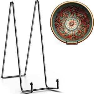 TR-LIFE 16 Inch Black Metal Plate Stand (3 Pack) - Heavy Duty Picture and Display Stand for Large Plates, Frames, Platters and Art
