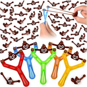 KXCOFTXI 120 Pcs Finger Slingshot Novelty Toys, Toy Poop for Halloween, Fake Poop for Novelty Toys and Amusements, Halloween Poops Rubber Spoof Toy for School Party, Friends Gathering