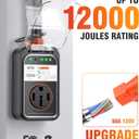 RV Surge Protector 50 Amp Waterproof, Upgraded 12000 Joules RV Power Protector Safety-Certified, RV Adapter Plug with Anti-Theft Cable Lock for Camper, Circuit Analyzer for Travel Trailers (Orange)