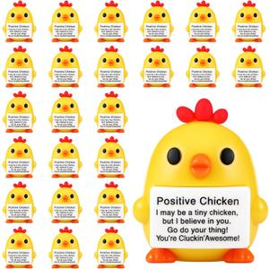 Gejoy 25 Pcs Mini Rubber Chicken Toys Positive Gifts Mini Chickens Decorations and Encouragement Birthday Motivational Gifts for Colleague Staff Teacher