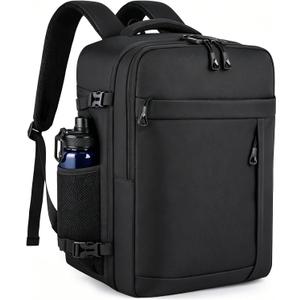 HILOMON Black Travel Backpack for Men Women, TSA Approved Personal Item Size 18x14x8 Under Seat Backpack for Airplanes 15.6inch Laptop 30L Luggage Carry On Bag