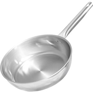 Sunhouse 9 Inch Tri-Ply Stainless Steel Frying Pan, Whole-Clad No Coatings Skillet with Stay-cool Handle for Cooking, Durable & Oven Safe to 500F, Dishwasher Safe, Compatible with All Cooktops