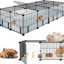 BUCATSTATE Guinea Pig Cages with Floor Mat, 20 Panels Guinea Pigs Playpen with Top Cover, Metal Rabbit Cage Indoor for Hedgehogs, Quail, Chickens (47" L x 24" W x 12" H)