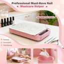 Nail Dust Collector, 7000RPM Professional Dust Collector Nail Tech | Dual Turbo Fan, 10-Level Adjustable Speed, 45 Filter Papers, Acrylic Nail Polishing Manicure For Nail Salon & Home, Pink