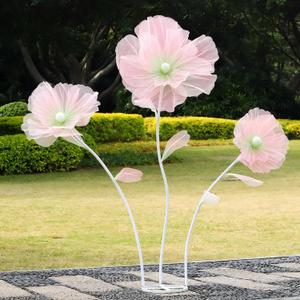 Wedding Decorations for Reception,5.6 Ft Big Artificial Silk Flowers,Giant Flowers for Decoration,Party Banquet Decor,Home Decor,Photographic Props,Shop Window DisplayGreen and Pink