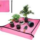 WORKPRO Repotting Mat for Indoor Plant Transplanting and Mess Control, 39.5" X 31.5" Thickened Waterproof Potting Mat, Square Planting Tray, Gardening Gifts for Plant Lovers (Pink)