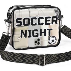Cosweet Clear Bag for Stadium Approved - 9.5" x 7" x 2.5" Small Crossbody Purse Perfect for Soccer Fans