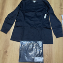 Amazon Essentials Women's Large Scrub Snap Jacket, Black, Pack of 2, Large