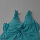 GRAPENT Bikini Tops for Women Cropped StrapCore Tankini Tops Beach Padded Knot Twist Cut Out Adjustable Swimwear Top Only Large