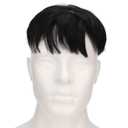 Men Short Black Wig, Handsome Male Short Hair Topper, Men's Toupee, Synthetic Halloween Costume Toupee for Men Daily Party Use, Not Easy to Fall off
