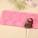 2 x 1 Pcs Christmas Bear Chocolate Silicone Mold, Cute Bear Lollipop Fondant Mold, for Christmas Party Cake Decoration, Biscuit Candy Flower Paste Chewing Gum Resistant to High and Low Temperature