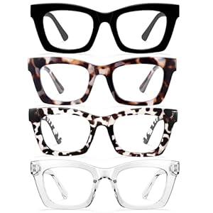 CCVOO Stylish Reading Glasses for Women, Stylish Eyeglasses, Blue Light Readers, Cheaters, 0.5 x