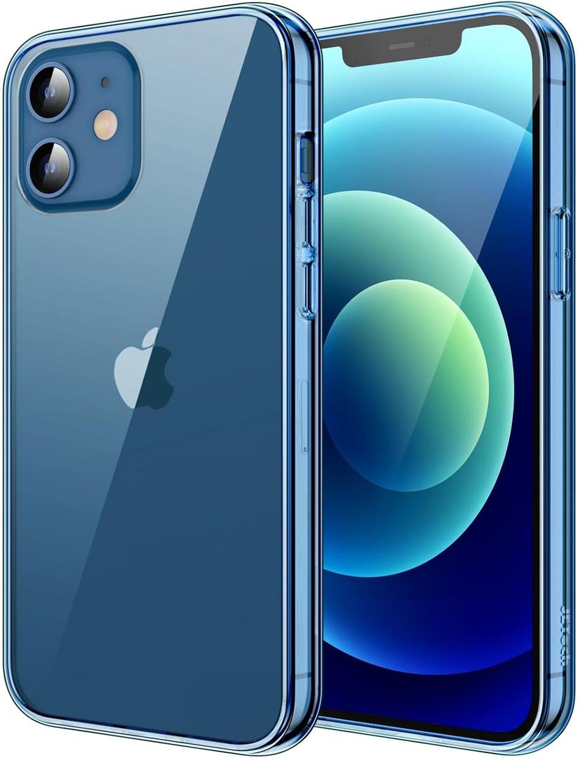 JETech Case for iPhone 12/12 Pro 6.1-Inch, Non-Yellowing Shockproof Phone Bumper Cover, Anti-Scratch Clear Back (Jean Indigo) (Jean Indigo)