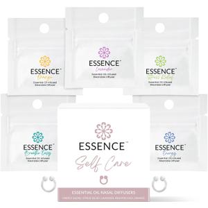 Essence Nasal Diffuser Self Care Bundle – Essential Oil Silicone Nose Rings for Stress, Energy & Mental Clarity – Wearable Aromatherapy Pack for Wellness & Mood Balance