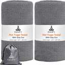 Hot Yoga Towel Non Slip 2 Pack with Grip Dots for Yoga Mat & Pilates, Thickened Microfiber Sweat Absorbing Towels, Women's 72"x26.5" Quick-Dry Cover for Hot Yoga at Home