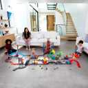 Hot Wheels Toy Car Straight Track Set with 37 Component Building Parts & 1:64 Scale Vehicle