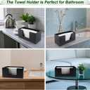 Paper Towel Holder Countertop, Acrylic Bathroom Paper Towel Holder, Black Napkin Holder for Kitchen, Countertop Multifold Z-fold C-fold,Trifold Paper Hand Towel Dispenser for Bathroom Toilet (2)