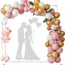 Wedding Arch Backdrop Stand,7x6 FT Metal Arch Backdrop Stand for Ceremony Square Stainless Steel Arched Frame Decoration for Wedding,Birthday,Party,Anniversary,Baby Shower,Garden Decorations