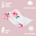 Baby Blanket 30" x 40" Pink Rose,Super Soft Floral Minky Blanket for Boys Girls,Double Layer with Dotted Backing,Crib Receiving Blanket for Nursery/Stroller/Toddler Bed/Carseat