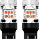 LASFIT T3 7440 7443 LED Turn Signal Amber, Super Bright 4000LM CANBUS Error Free Turn Signal Bulbs, Upgraded 7444na 7441 7444 7440NA W21W WY21W with Built In Resistor, Only For Standard Socket(2pcs)