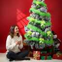 Bucherry 24 ft Christmas Garland and 24 Pcs Lime Green Furry Christmas Ball Ornaments for Xmas Tree Decorations Hanging Garland Faux Feather Decorations for Holiday Indoor and Outdoor Party Supplies