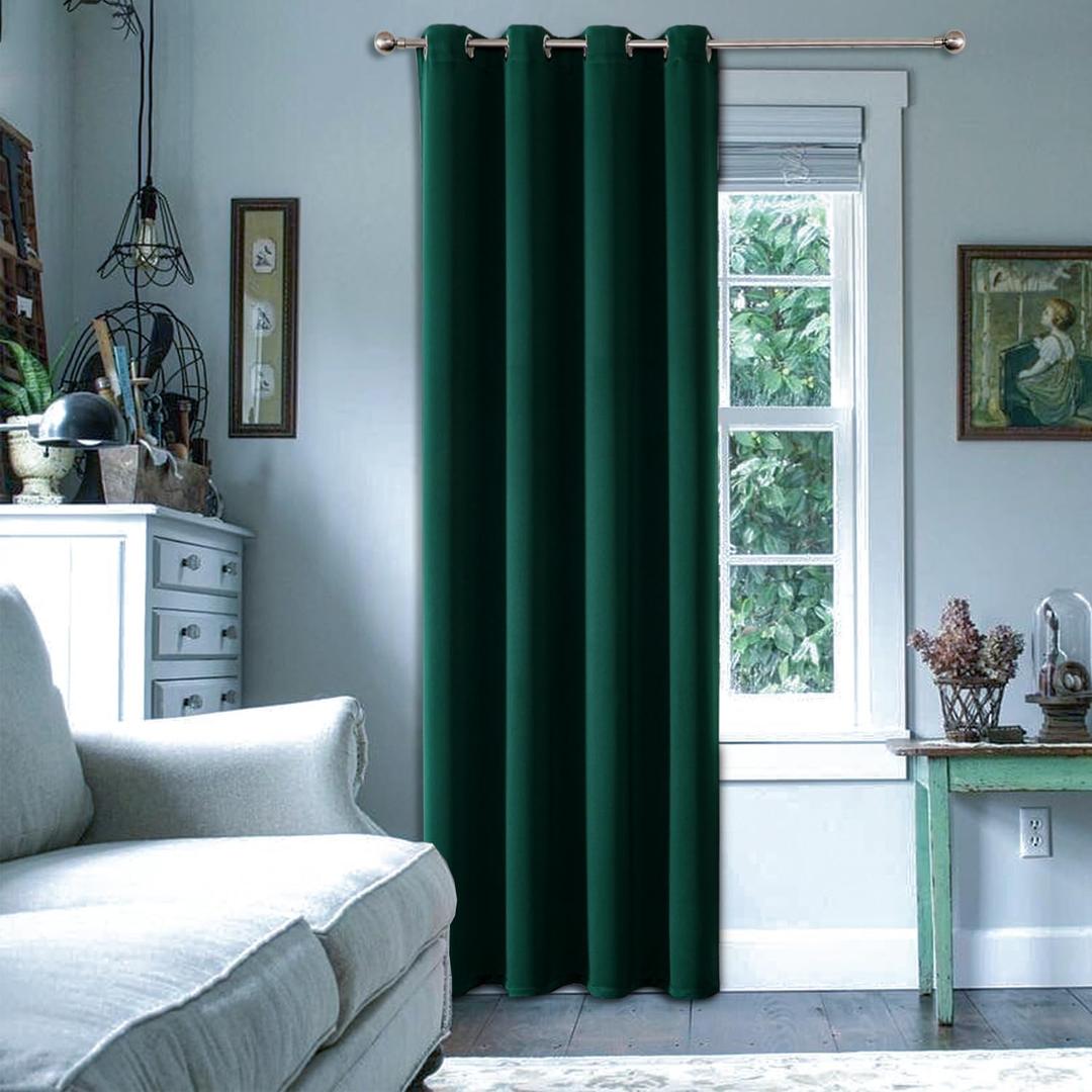 ChrisDowa Grommet Blackout Curtains for Bedroom - Thermal Insulated Room Darkening Curtains for Living Room (1 Panel Set, Forest Green, 52W x 95L)