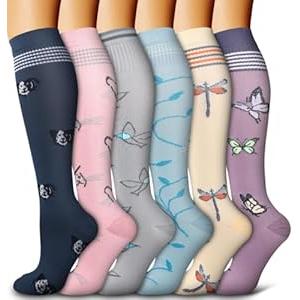 6 Pack Copper Compression Socks for Women and Men Circulation-Best Support for Athletic Running, Hiking, Small/Medium