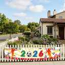 Football 2026 Banner Flag with Brass Grommets for Outdoor, Soccer Game Outdoor Sign House Banner for Yard Lawn Outdoor Decor 120X20''
