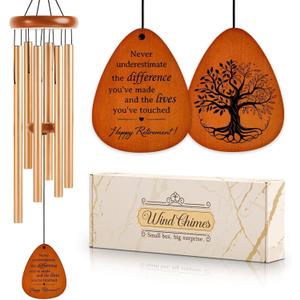 SteadStyle Retirement Gifts Wind Chime, Retirement Gift for Woman Men, Happy Retirement Gifts for Coworker, Nurse, Veterans, Teacher, Boss - Wind Chimes for Outside Garden Patio Backyard Porch