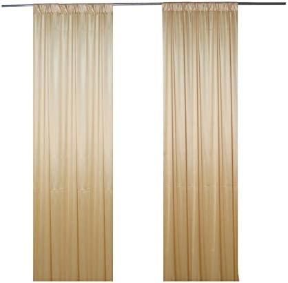 SweetEasy 2pcs 5ftx10ft Wedding Backdrop Curtains for Parties Birthday Baby Shower Bridal Home Party Festival Engagement Arch Party Stage Decorations Photography(Champagne)