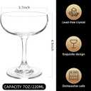 Crystal Coupe Champagne and Cocktail Glasses Daiquiri Manhattan Glasses Set of 12 Martini Drinking Set for Parties, Bars and Gifts, 7 oz 