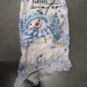 Horaldaily 4PCS Christmas Dining Chair Covers, Blue Snowman Stretch Removable Washable Slipcover Chair Protector for Dining Room Home Decor , 4 Pillow Case, Size 18"D x 18"W x 23"H