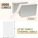 L LIKED 8000 Thermal Shipping Labels 4”x 6”in Fanfold, Permanent Adhesive, Perforated Line Labels Compatible with Direct Thermal Printings (2 Stacks, 4000 Labels/Stack)