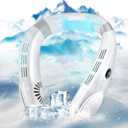 Neck Fan with Cooling PlatePortable Neck Air Conditioner4400mAh Rechargeable BatteryHands Free Bladeless Fan for Gym Office Travel Camping3 Speed Personal Cooling Fan