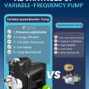 Moonshan 1HP Whole House Water Pressure Booster Pump 80PSI Automatic Variable Speed Booster Pump Pressure Adjustable for Home Apartment Garden Self-priming