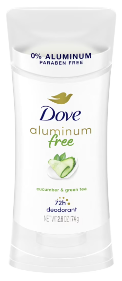 Dove Aluminum Free Deodorant for Women 3 Count Cucumber and Green Tea 72 hour odor protection 2.6 oz