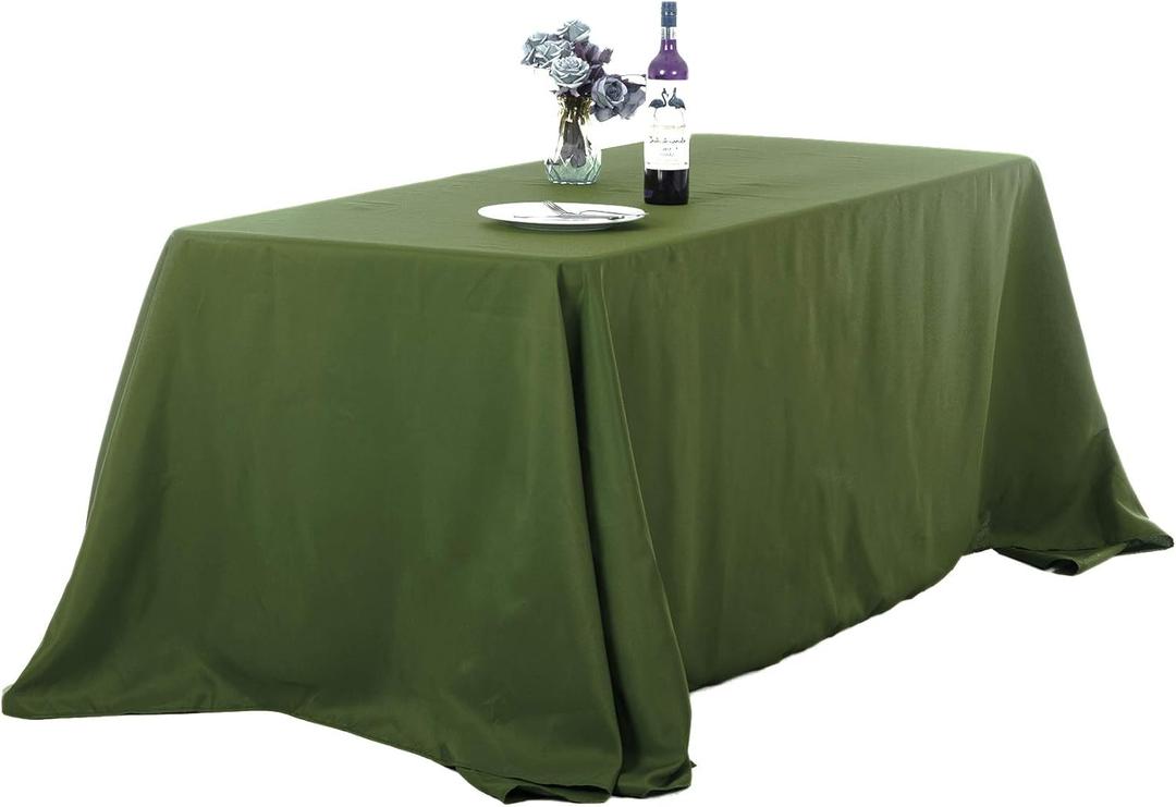 Ascoza 2Pack 90x156 Inch Willow Rectangular Tablecloth 8 Feet Table Cloth in Polyester Fabric for Wedding/Banquet/Restaurant/Parties